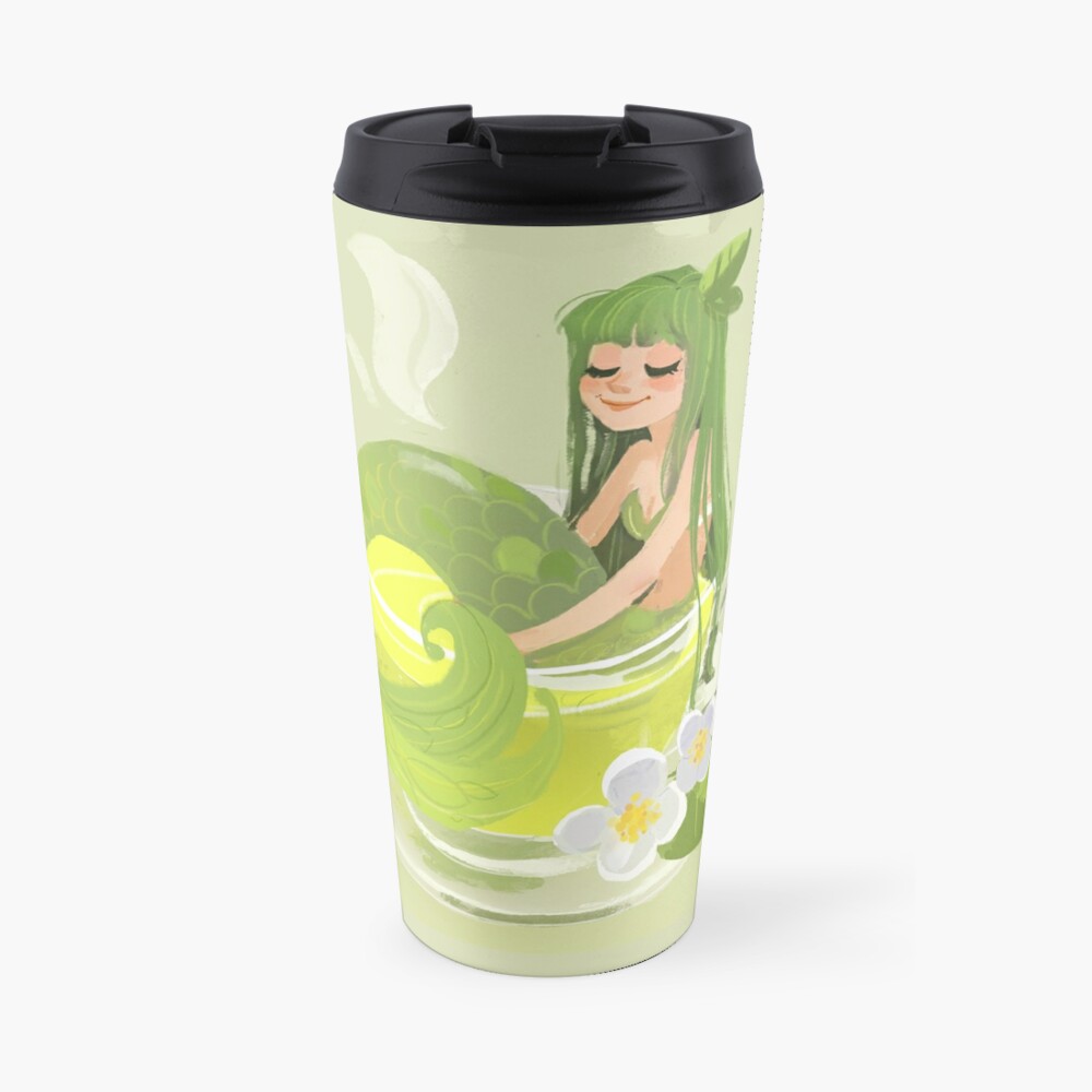 Green Tea Mermaid Travel Mug By Juliablattman Redbubble