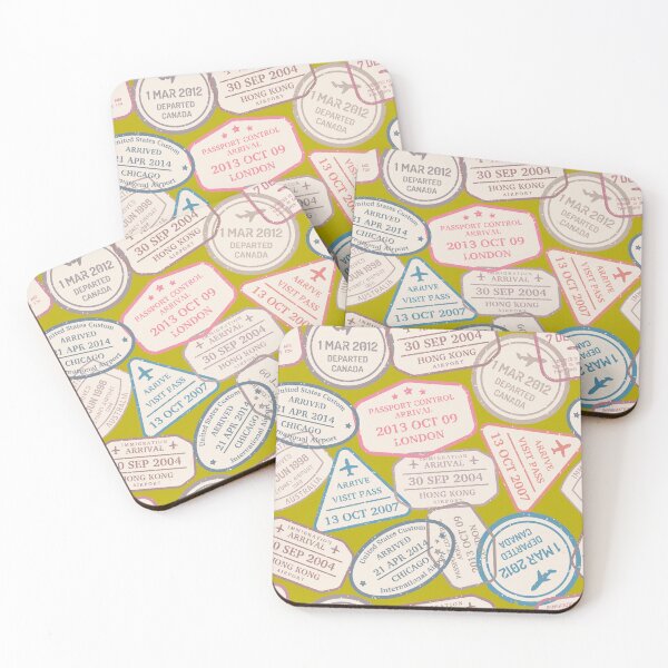Item preview, Colorful Passport Stamps pattern - S12 designed and sold by Art-by-Geoff.