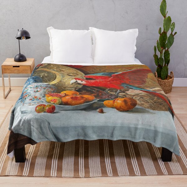 Item preview, Large Still Life with Parrot | Adrien Moreau | 1873 designed and sold by CJET.