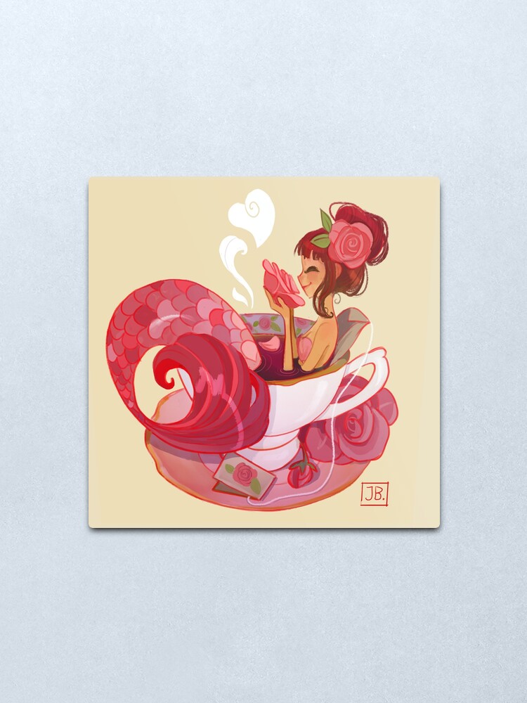 Alternate view of Tea Mermaid Metal Print