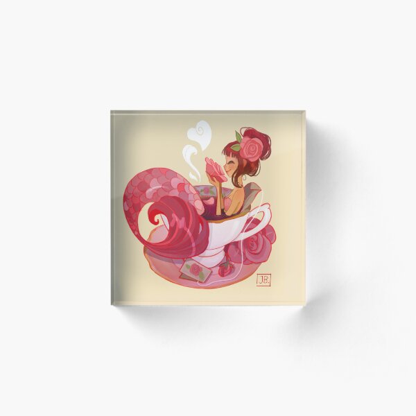 Tea Mermaid Acrylic Block