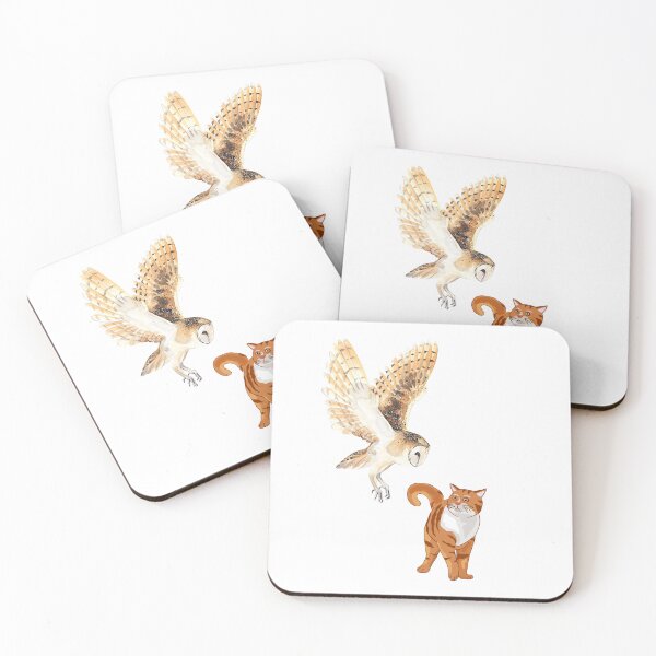 Item preview, A Cat And An Owl designed and sold by ApurwaArtShop.