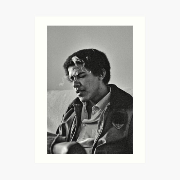 Young Barack Obama - Smoking Print Art Print