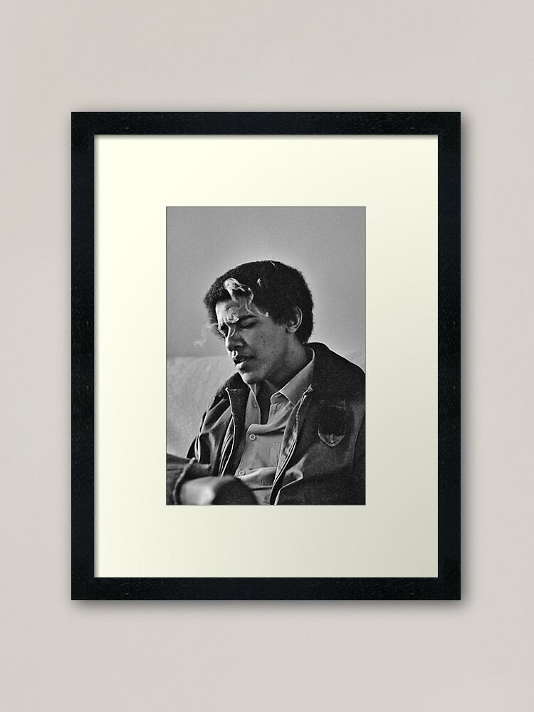 Alternate view of Young Barack Obama - Smoking Print Framed Art Print