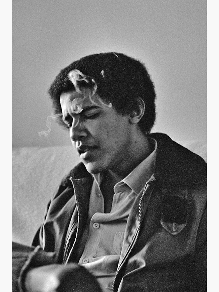 Young Barack Obama - Smoking Print by budgetnudest