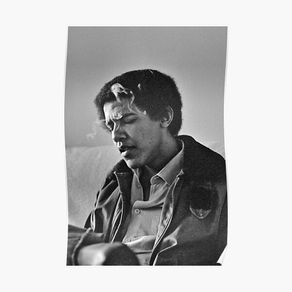 Young Barack Obama - Smoking Print Poster