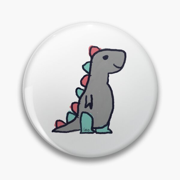Item preview, Dino 1 (gray green red, white background) designed and sold by MentaLee.