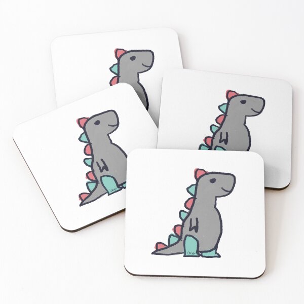 Item preview, Dino 1 (gray green red, white background) designed and sold by MentaLee.