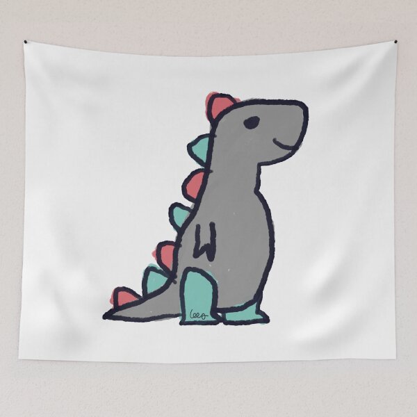 Item preview, Dino 1 (gray green red, white background) designed and sold by MentaLee.