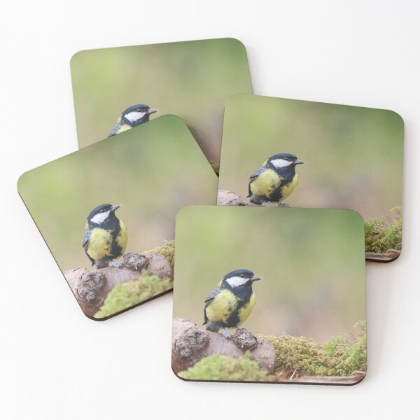 Item preview, Great tit on a log designed and sold by GreyFeatherPhot.