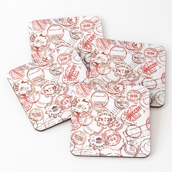 Item preview, Colorful Passport Stamps pattern - S16 designed and sold by Art-by-Geoff.