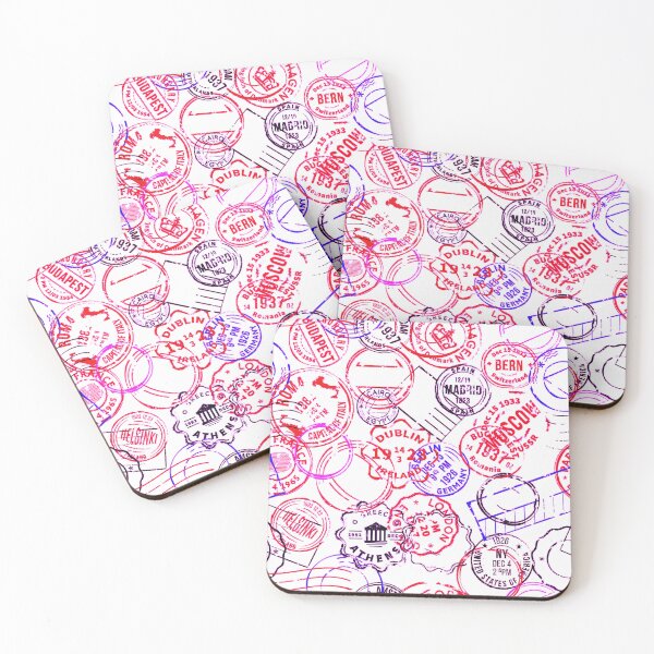 Item preview, Colorful Passport Stamps pattern - S18 designed and sold by Art-by-Geoff.