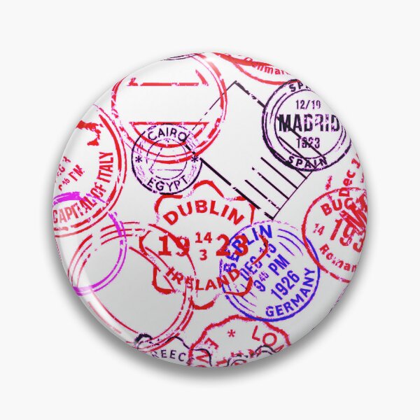 Item preview, Colorful Passport Stamps pattern - S18 designed and sold by Art-by-Geoff.