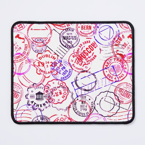 Item preview, Colorful Passport Stamps pattern - S18 designed and sold by Art-by-Geoff.