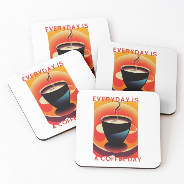 Item preview, Retro Red Art Everyday Is A Coffee Day designed and sold by TheCreativeFab.