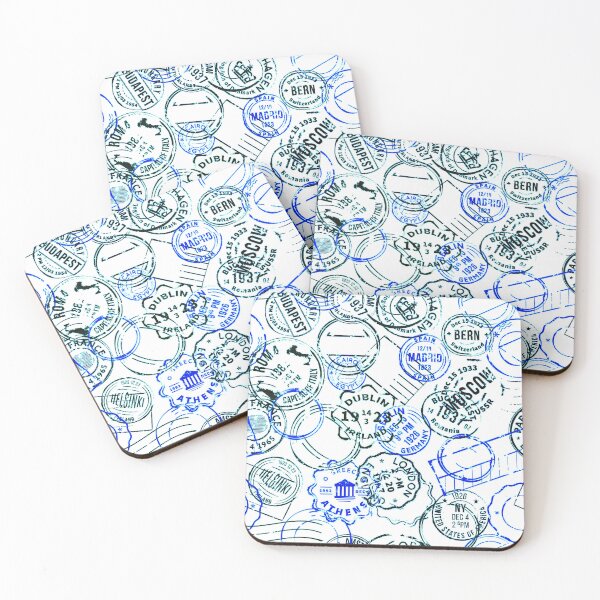 Item preview, Colorful Passport Stamps pattern - S19 designed and sold by Art-by-Geoff.