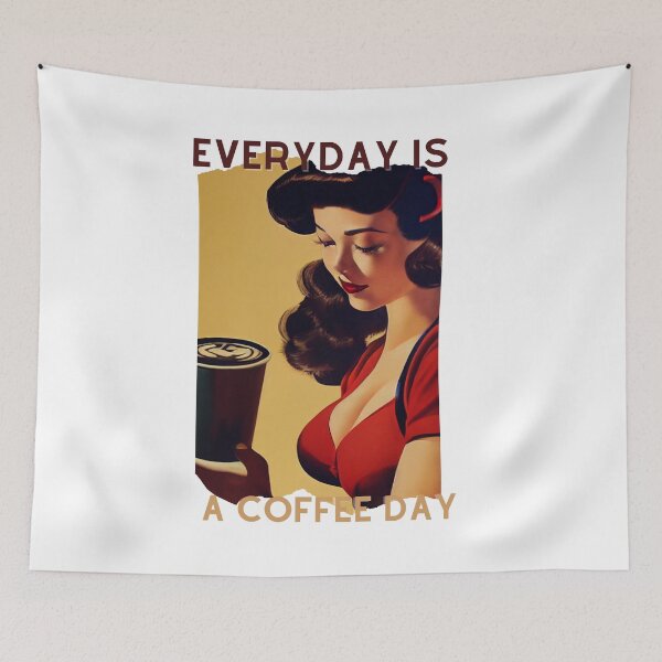 Item preview, Pin Up Girl Everyday Is A Coffee Day designed and sold by TheCreativeFab.