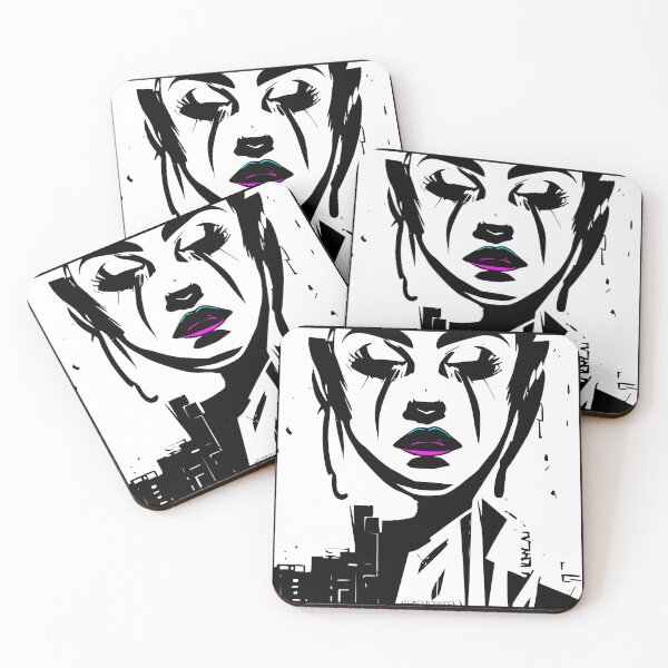 Item preview, Tech Lips - Noir woman - Futuristic - minimalist designed and sold by EldritchMagpie.