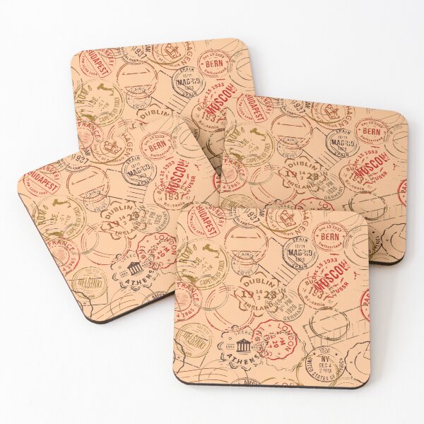 Item preview, Colorful Passport Stamps pattern - S21 designed and sold by Art-by-Geoff.