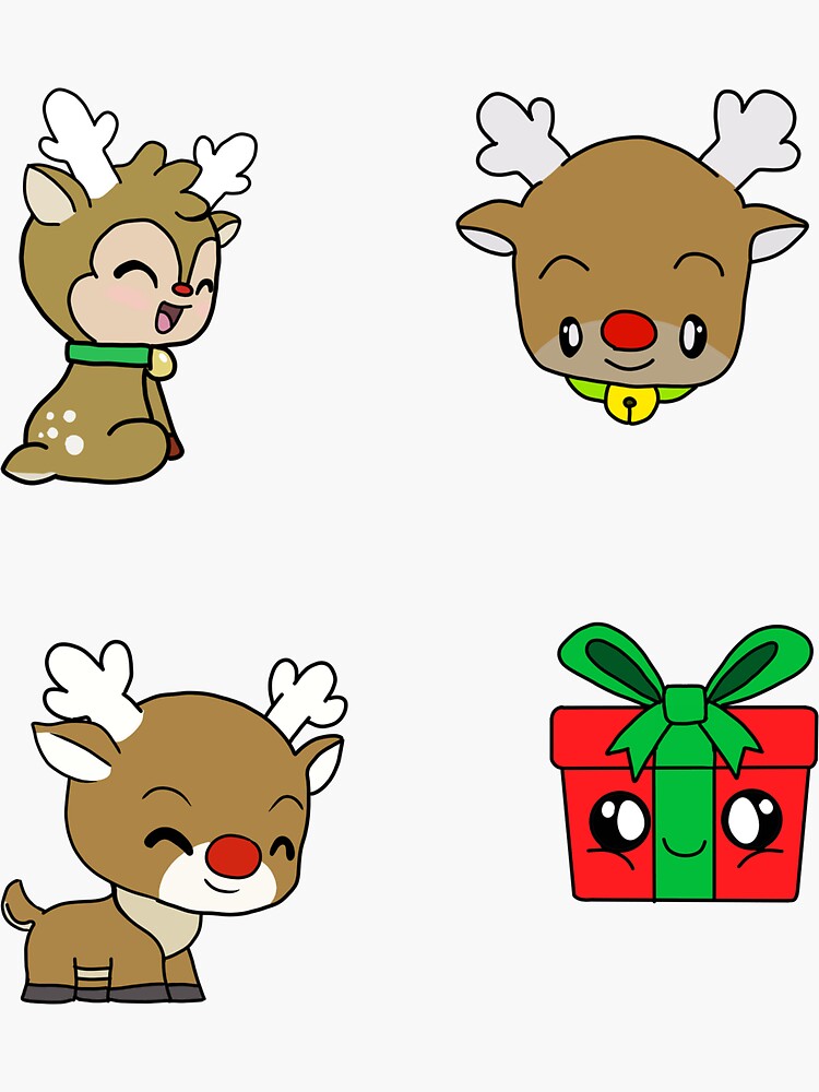 christmas reindeer pack Sticker by Cuteyzone