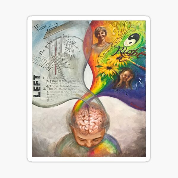 'My Brain' left/right hemispheres Sticker