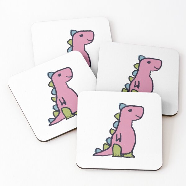 Item preview, Dino 1 (pink green blue, white background) designed and sold by MentaLee.