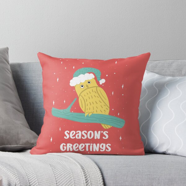 Season's greetings -  Owls Greetings collection - RYG Throw Pillow