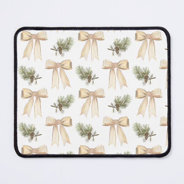 Item preview, Beige bow Christmas floral pattern designed and sold by reka88.