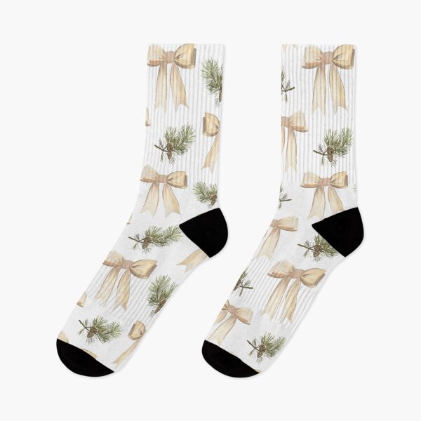 Item preview, Beige bow Christmas floral pattern designed and sold by reka88.