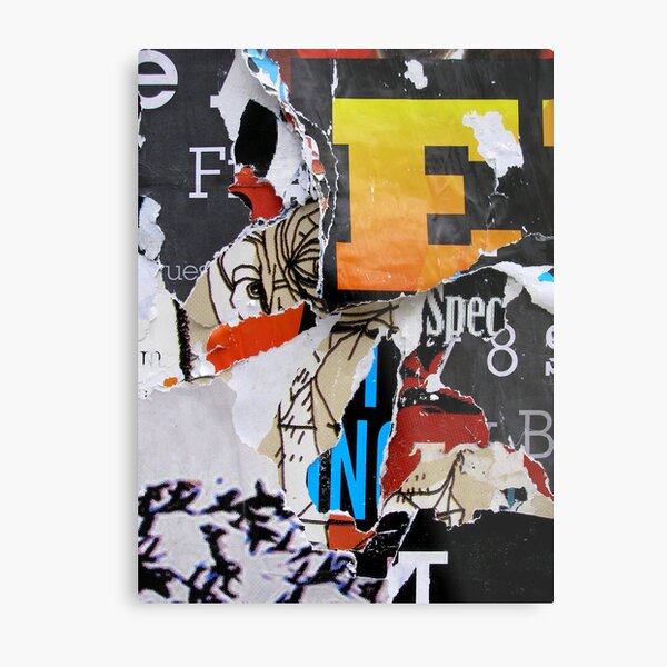 Found Collage Metal Print