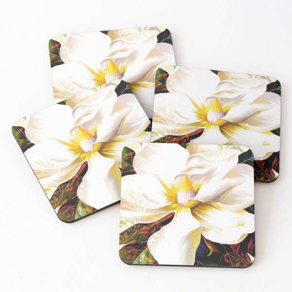 Aperçu de l'œuvre Après-midi toscan, art floral italien Magnolia créée et vendue par Glimmersmith.