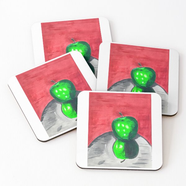 Item preview, Green apple in gouache designed and sold by altairaleon.