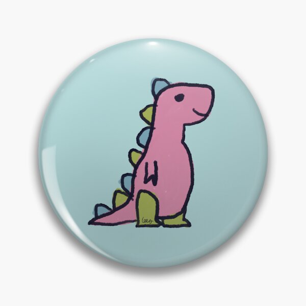 Item preview, Dino 1 (pink green blue, blue background) designed and sold by MentaLee.