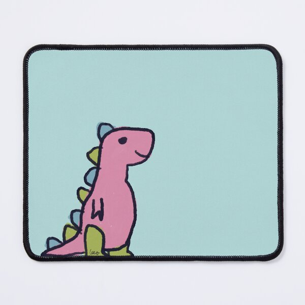 Item preview, Dino 1 (pink green blue, blue background) designed and sold by MentaLee.
