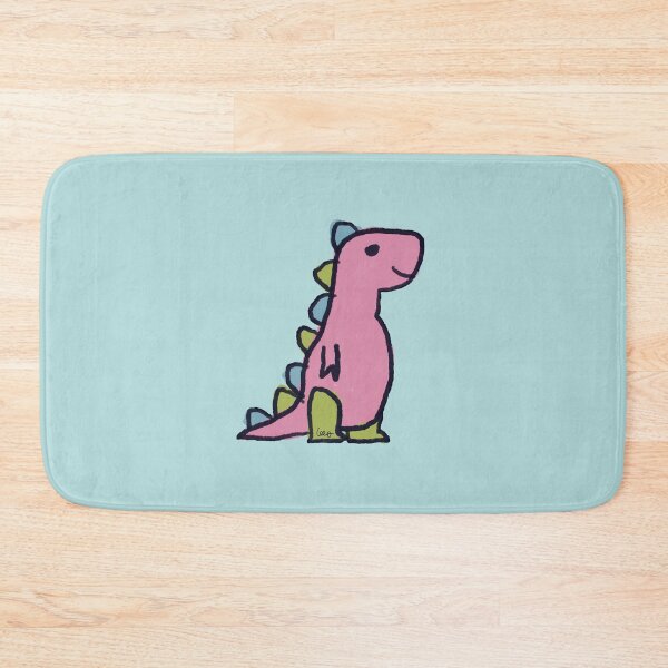 Item preview, Dino 1 (pink green blue, blue background) designed and sold by MentaLee.