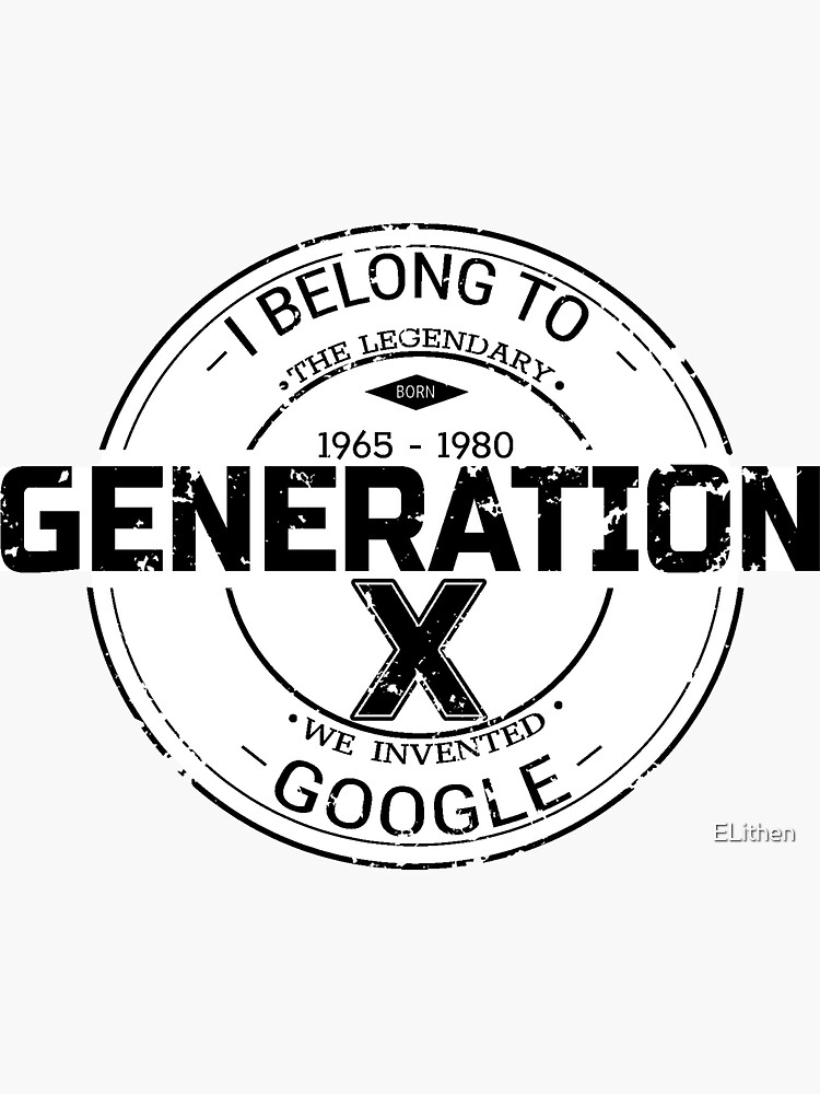 "Generation X" Sticker for Sale by ELithen Redbubble