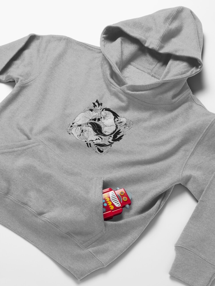 Alternate view of Farm Animals Brawl Kids Pullover Hoodie