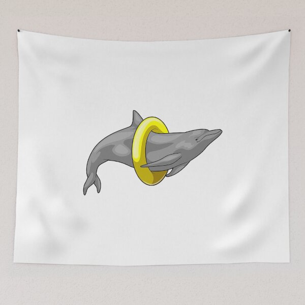 Item preview, Dolphin Swimming Lifebuoy designed and sold by Snabdesign84.