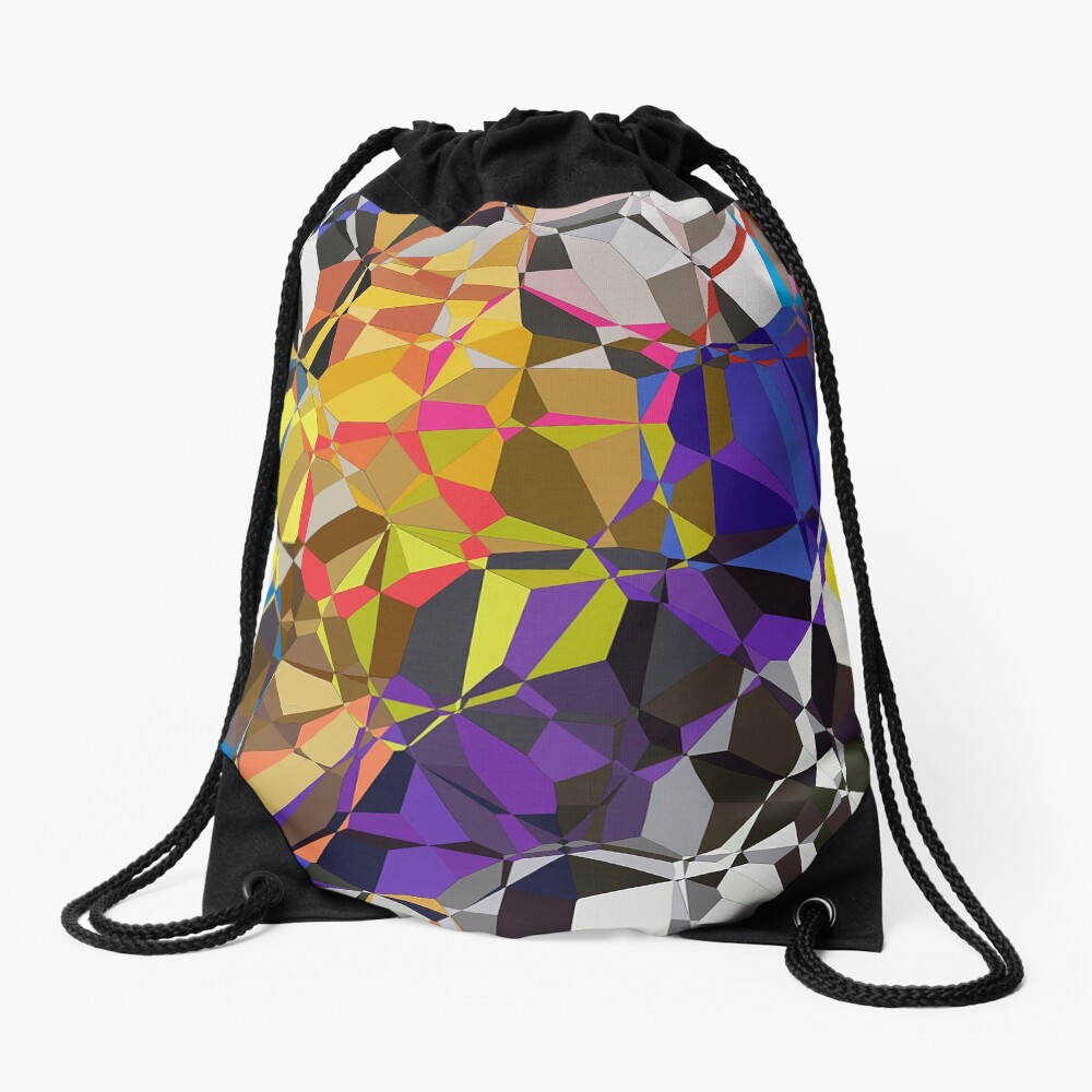 Colorful Geometric Pattern Drawstring Bag