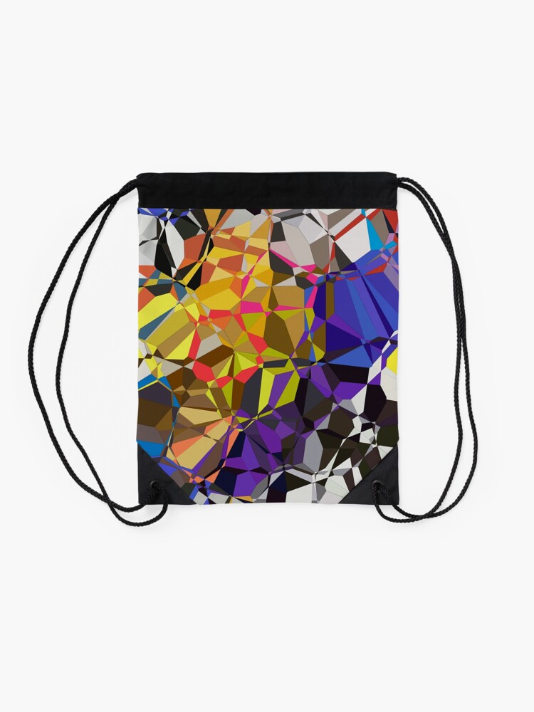 Alternate view of Colorful Geometric Pattern Drawstring Bag