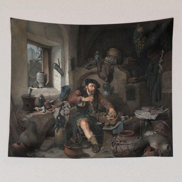 Item preview, The Alchemist | Cornelis Bega | 1663 Dutch Golden Age Science Art designed and sold by CJET.