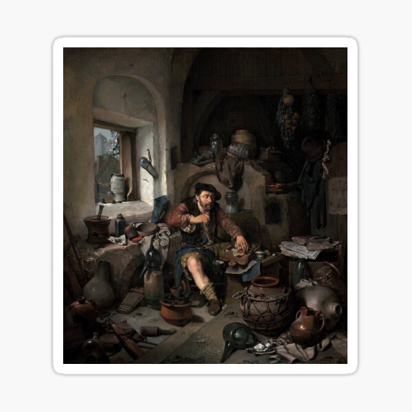Item preview, The Alchemist | Cornelis Bega | 1663 Dutch Golden Age Science Art designed and sold by CJET.