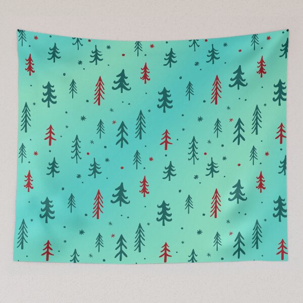 Item preview, Turquoise christmas tree pattern designed and sold by reka88.