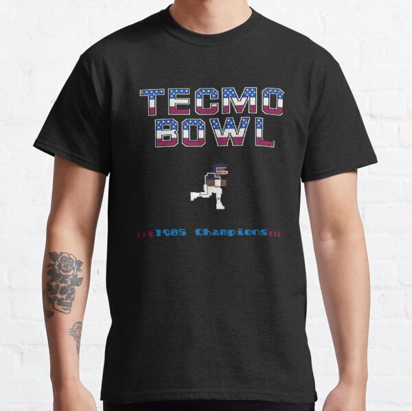 Triblend Tecmo Bowl Bills Helmet NES Shirt T-Shirt Small Blue