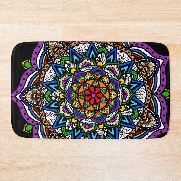 Item preview,  Rainbow Mandala on black by Elise designed and sold by ElisianArts.