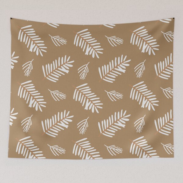 Item preview, Beige pine leaf Christmas floral pattern designed and sold by reka88.