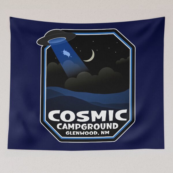 Item preview, Cosmic Campground Park Badge for Astronomers, Star Gazers, Campers, Overlanders, Glamping, Boondocking, HIking, Fishing, Outdors, Alien and UFO fans designed and sold by Mount-Molehill.