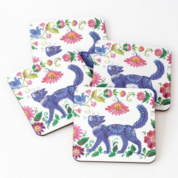 Item preview, Petrykivka Cat Ukrainian art designed and sold by Redilion.