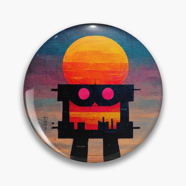 Item preview, Happy Robot Street Art Decoration Colorful Sun Gift designed and sold by LADistrictGarb.