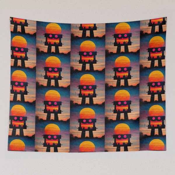 Item preview, Happy Robot Street Art Decoration Colorful Sun Gift designed and sold by LADistrictGarb.